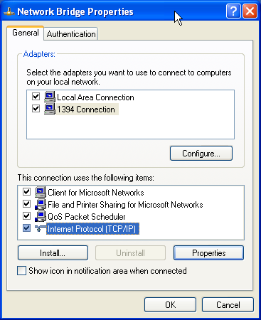 Network Bridge Configuration.